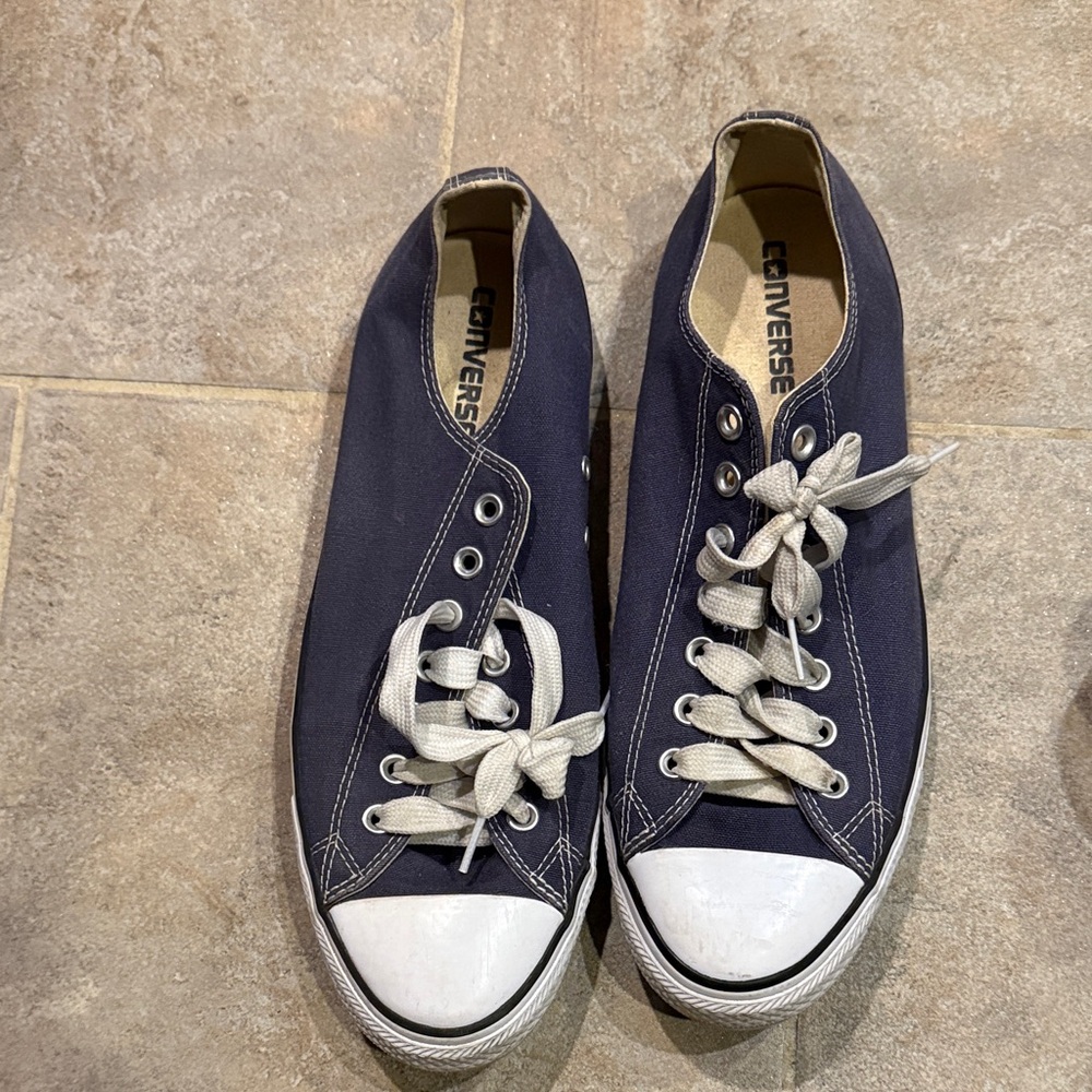 Converse Dark Blue Canvas Sneakers with White Accents